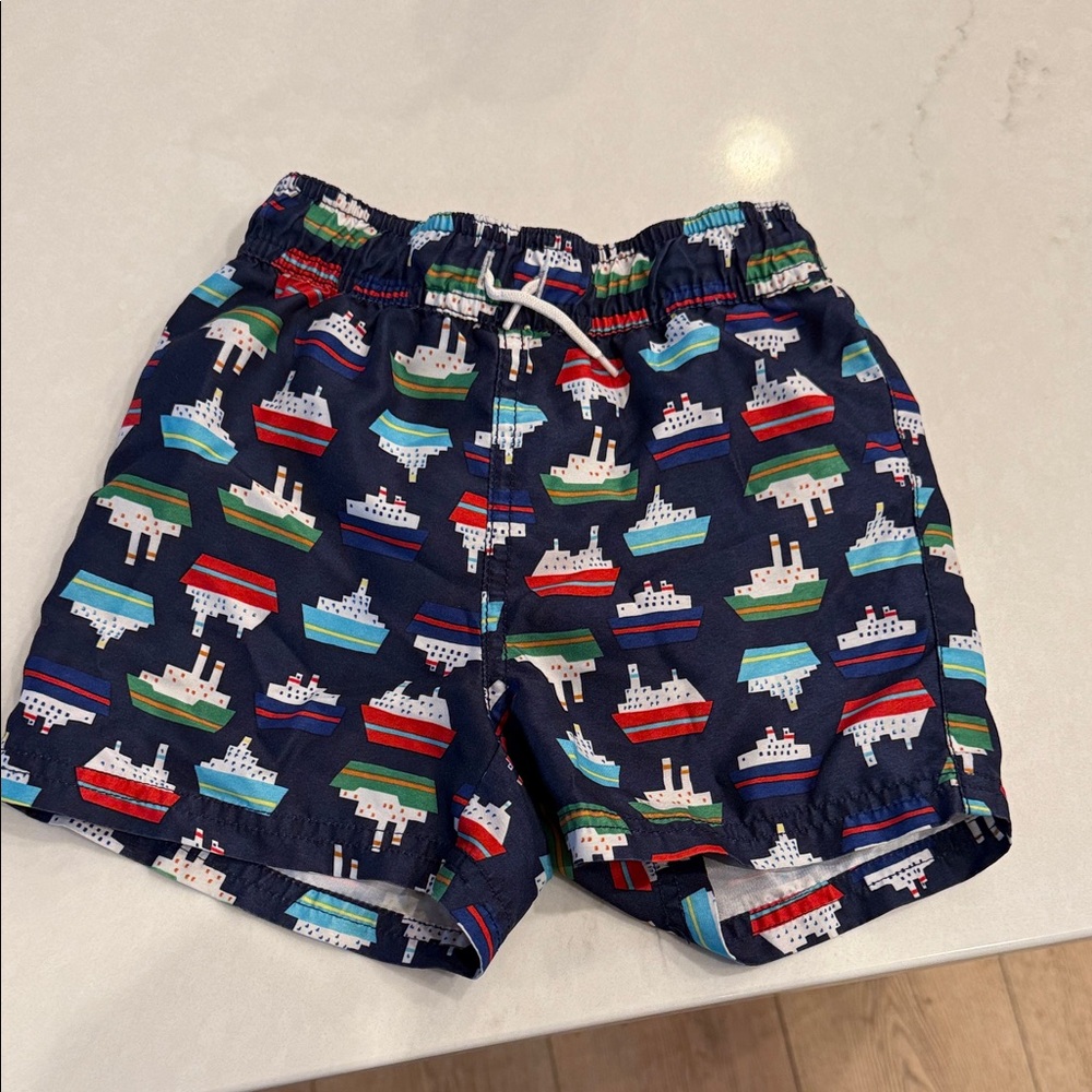 Janie and Jack Multicolor Boat Print Kids Shorts